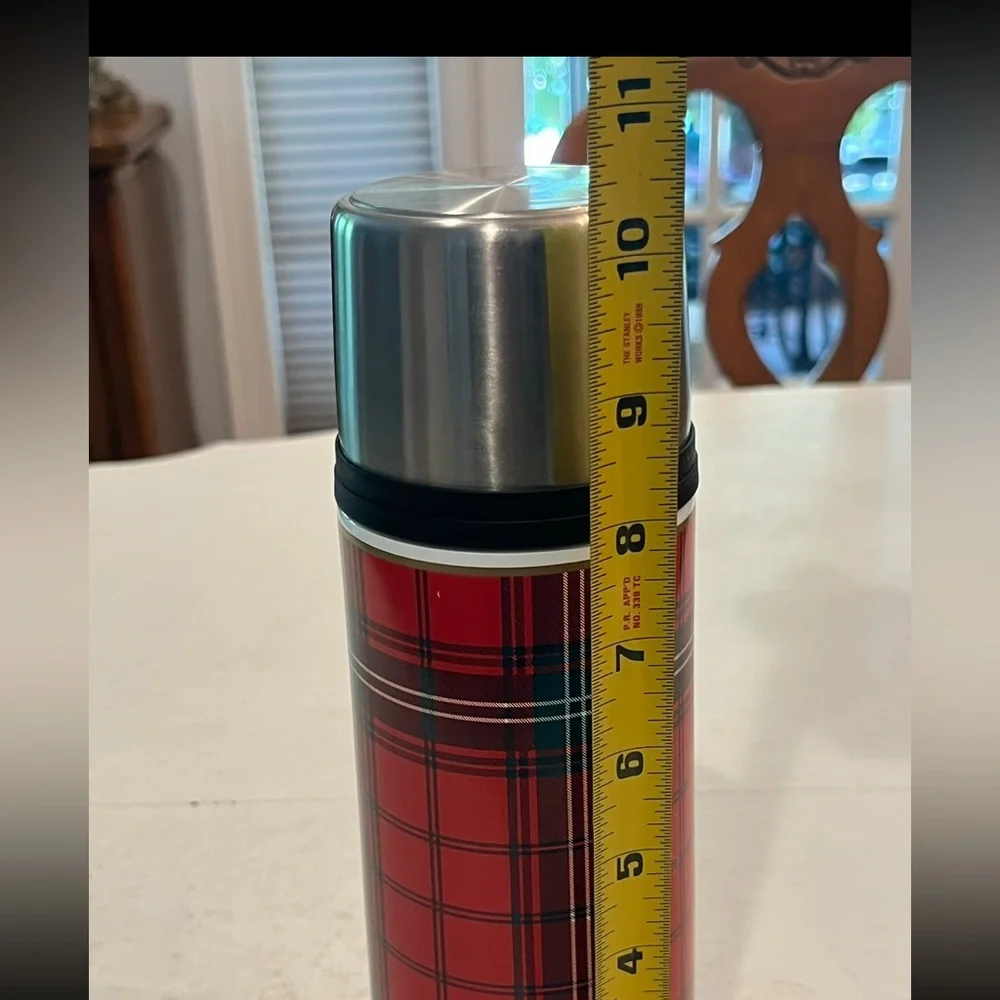 Williams Sonoma Red Plaid Insulated Stainless thermos.